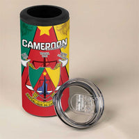 Personalised Cameroon National Day 4 in 1 Can Cooler Tumbler Coat Of Arms With Lion