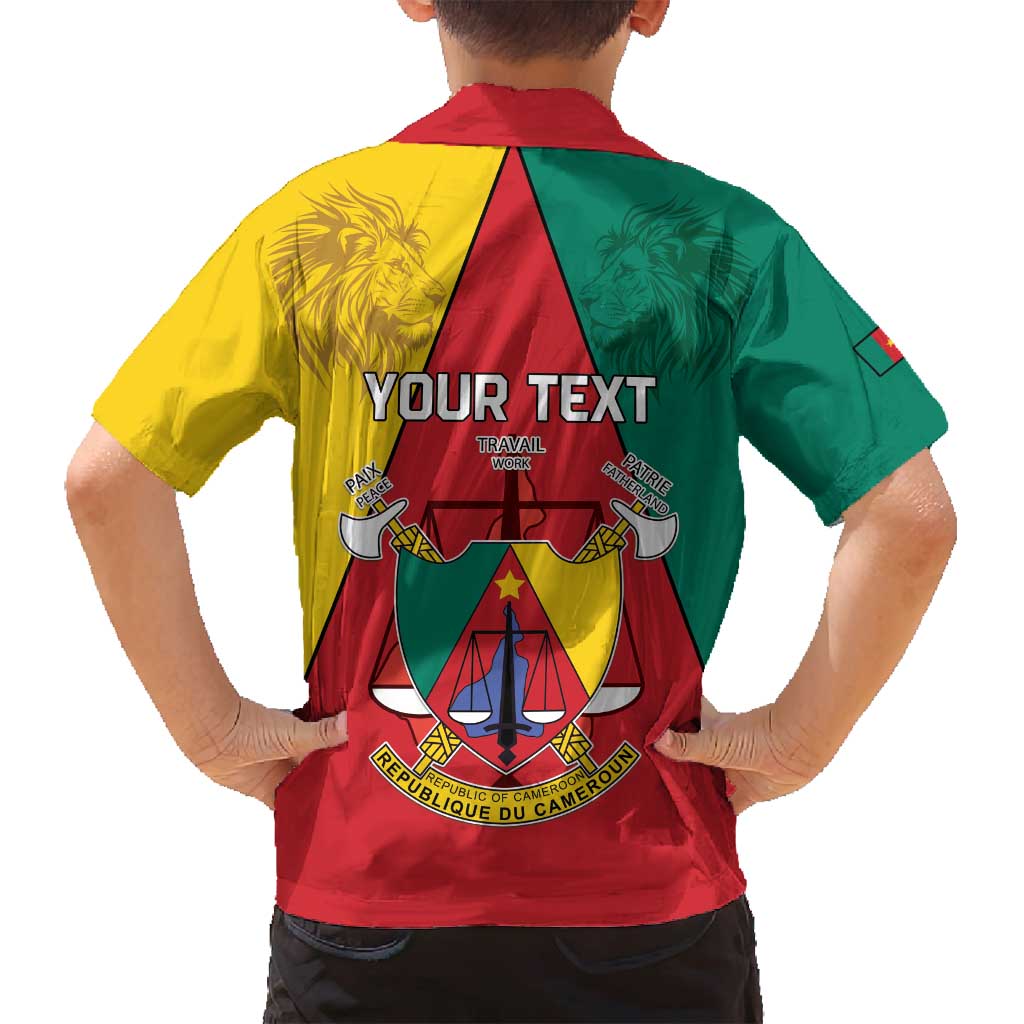 Personalised Cameroon National Day Family Matching Puletasi and Hawaiian Shirt Coat Of Arms With Lion