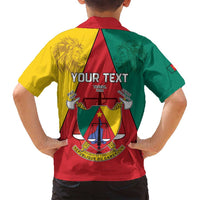 Personalised Cameroon National Day Family Matching Puletasi and Hawaiian Shirt Coat Of Arms With Lion