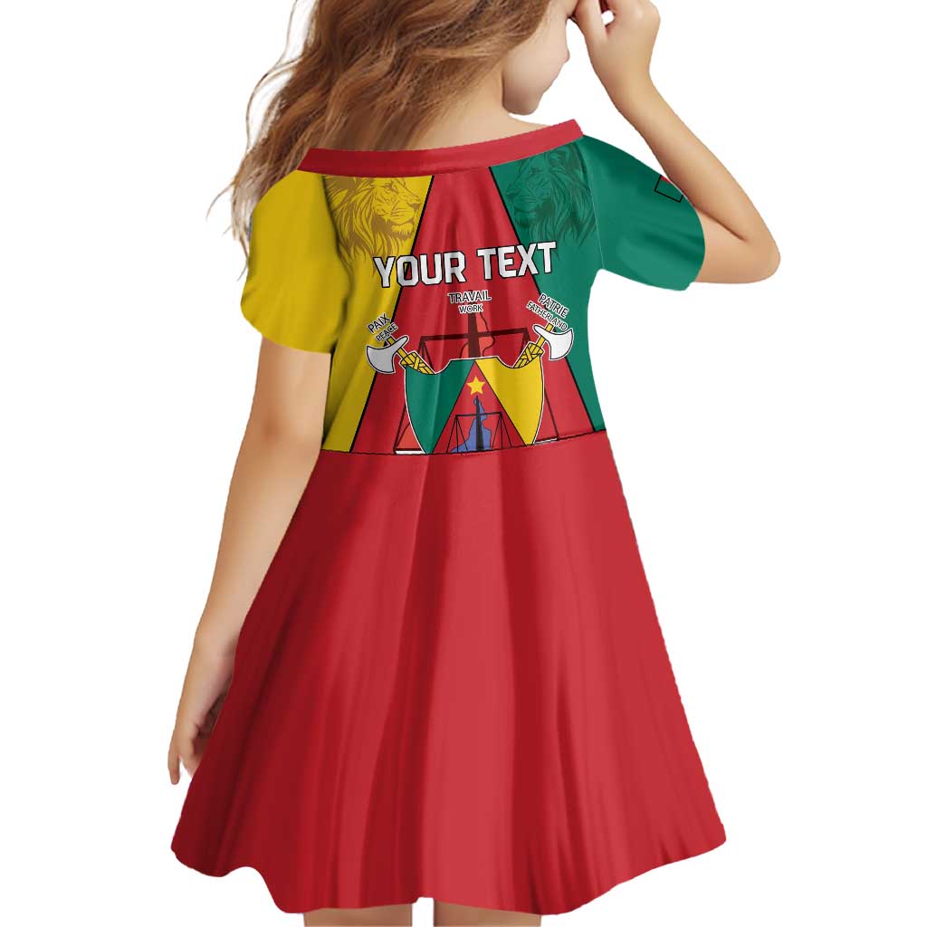 Personalised Cameroon National Day Family Matching Puletasi and Hawaiian Shirt Coat Of Arms With Lion