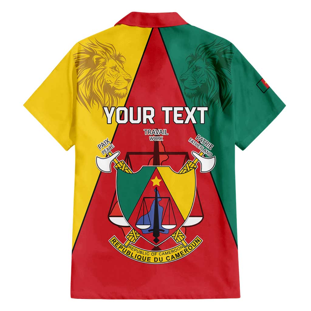 Personalised Cameroon National Day Family Matching Puletasi and Hawaiian Shirt Coat Of Arms With Lion