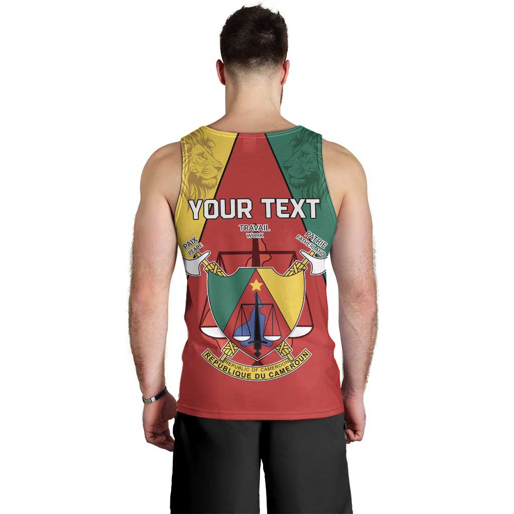 Personalised Cameroon National Day Men Tank Top Coat Of Arms With Lion