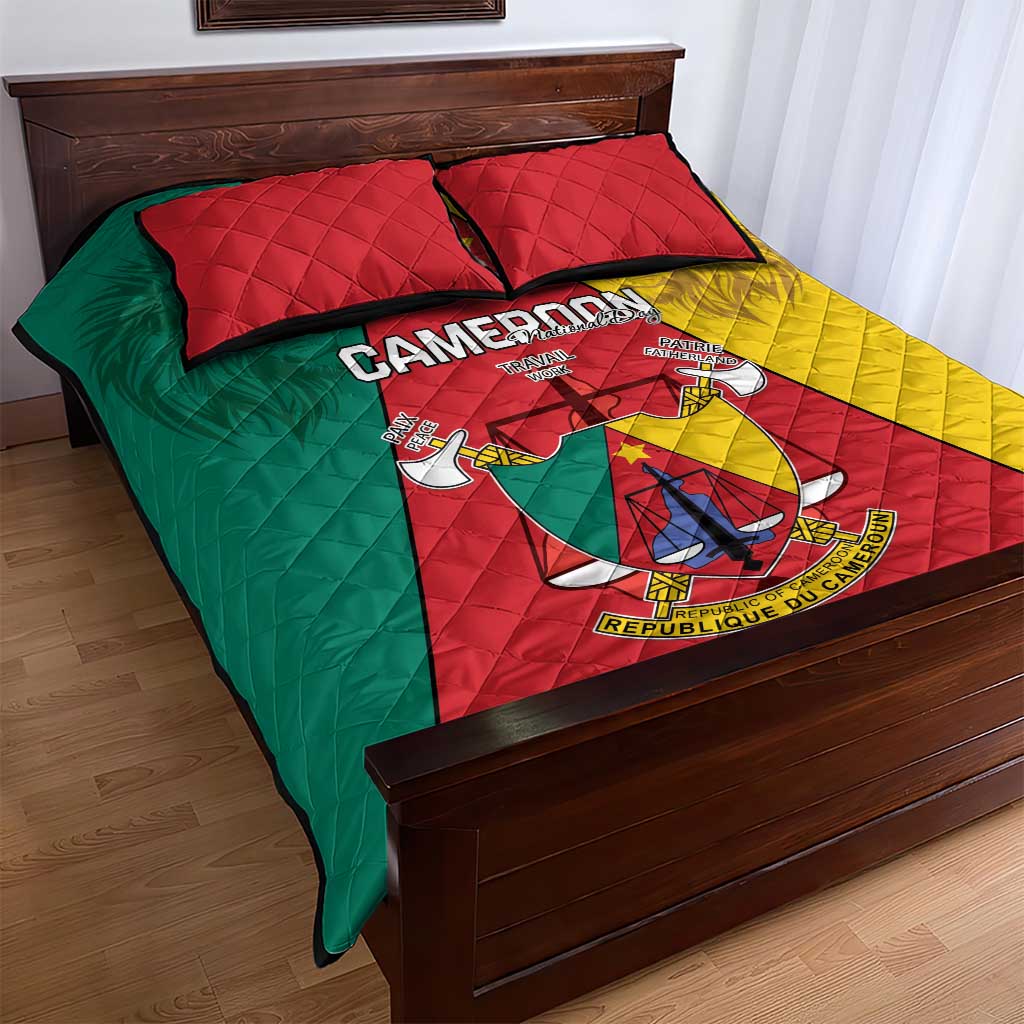 Cameroon National Day Quilt Bed Set Coat Of Arms With Lion