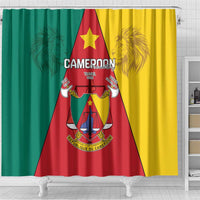 Cameroon National Day Shower Curtain Coat Of Arms With Lion
