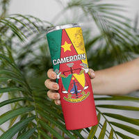 Personalised Cameroon National Day Skinny Tumbler Coat Of Arms With Lion