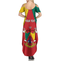 Personalised Cameroon National Day Summer Maxi Dress Coat Of Arms With Lion