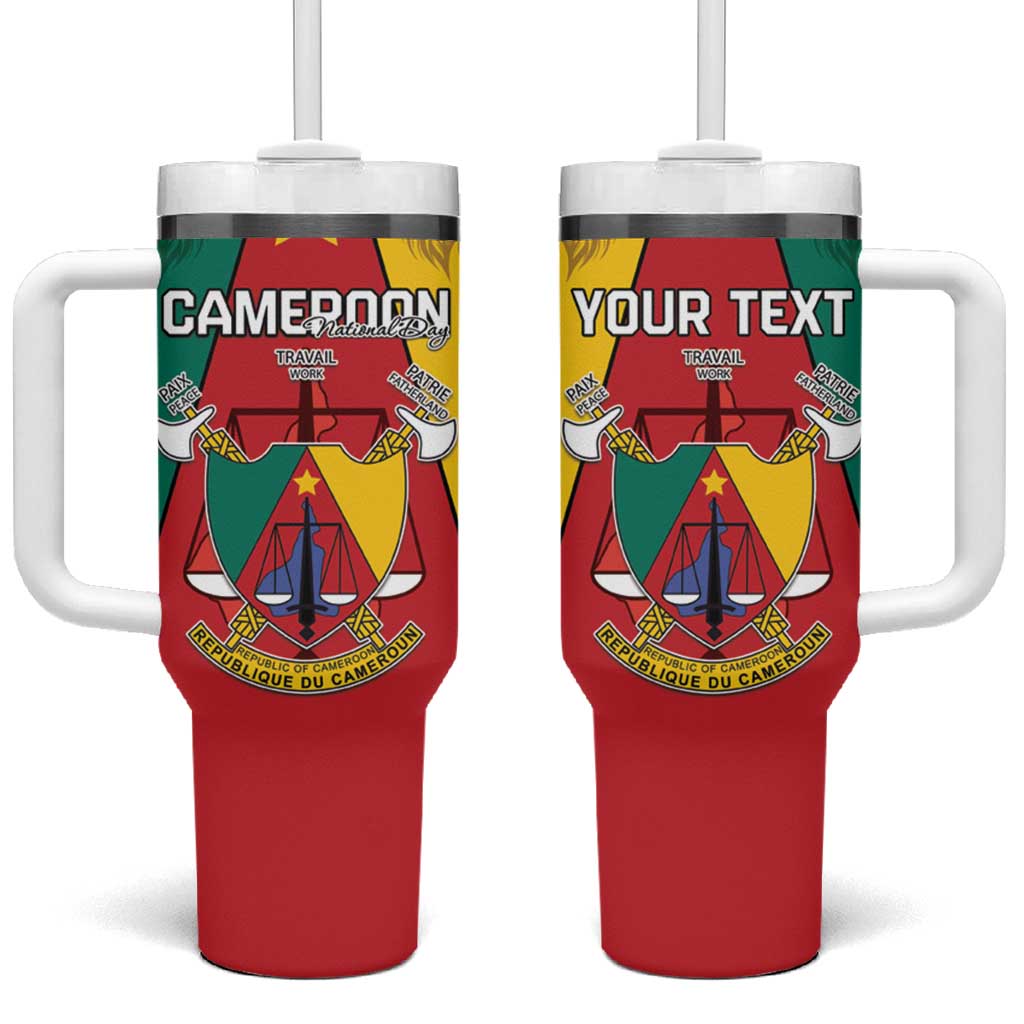 Personalised Cameroon National Day Tumbler With Handle Coat Of Arms With Lion