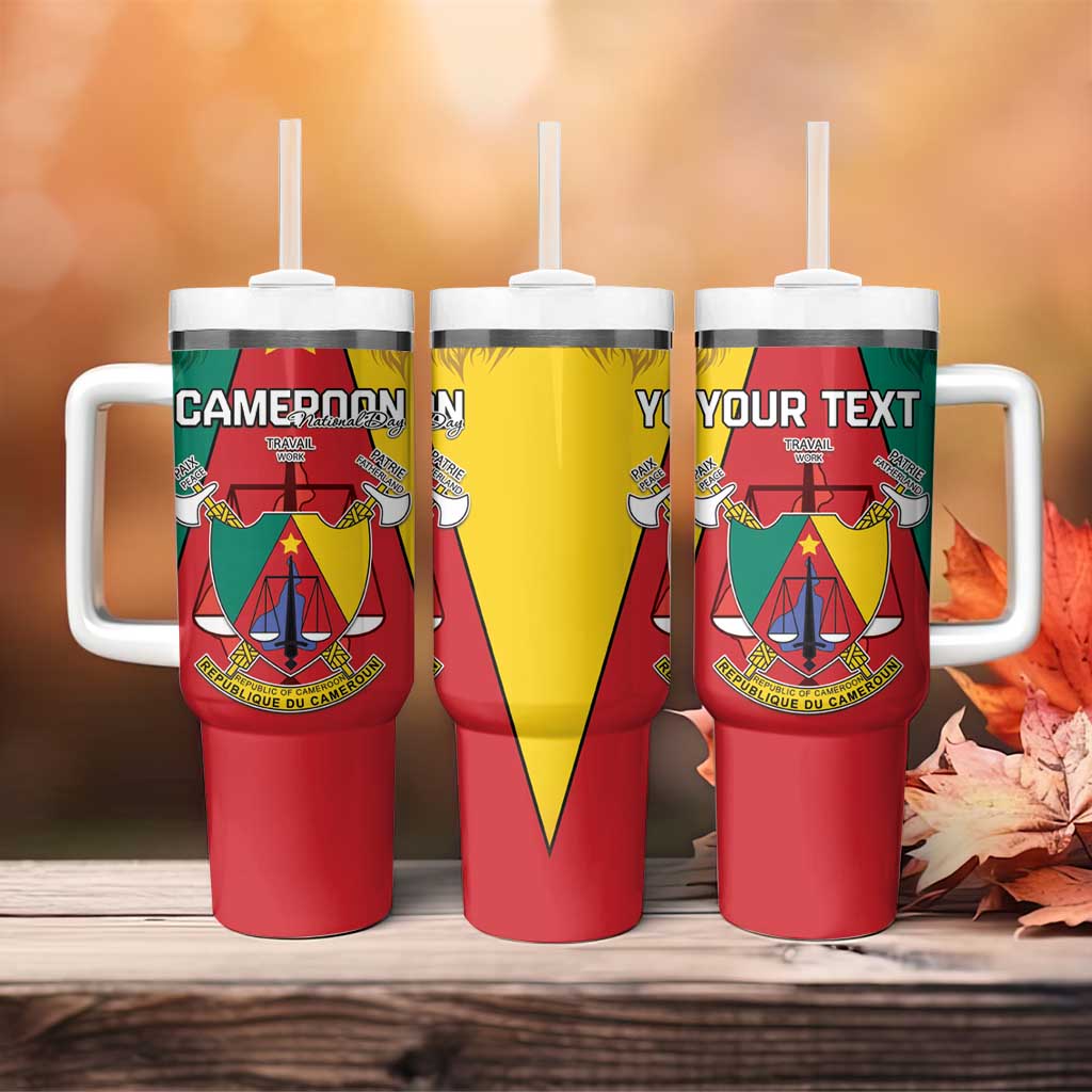 Personalised Cameroon National Day Tumbler With Handle Coat Of Arms With Lion