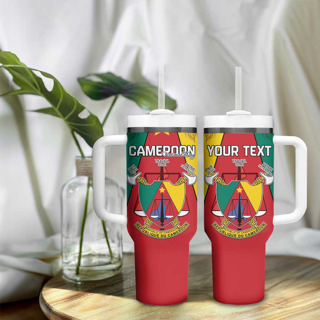 Personalised Cameroon National Day Tumbler With Handle Coat Of Arms With Lion