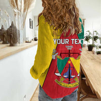 Personalised Cameroon National Day Women Casual Shirt Coat Of Arms With Lion