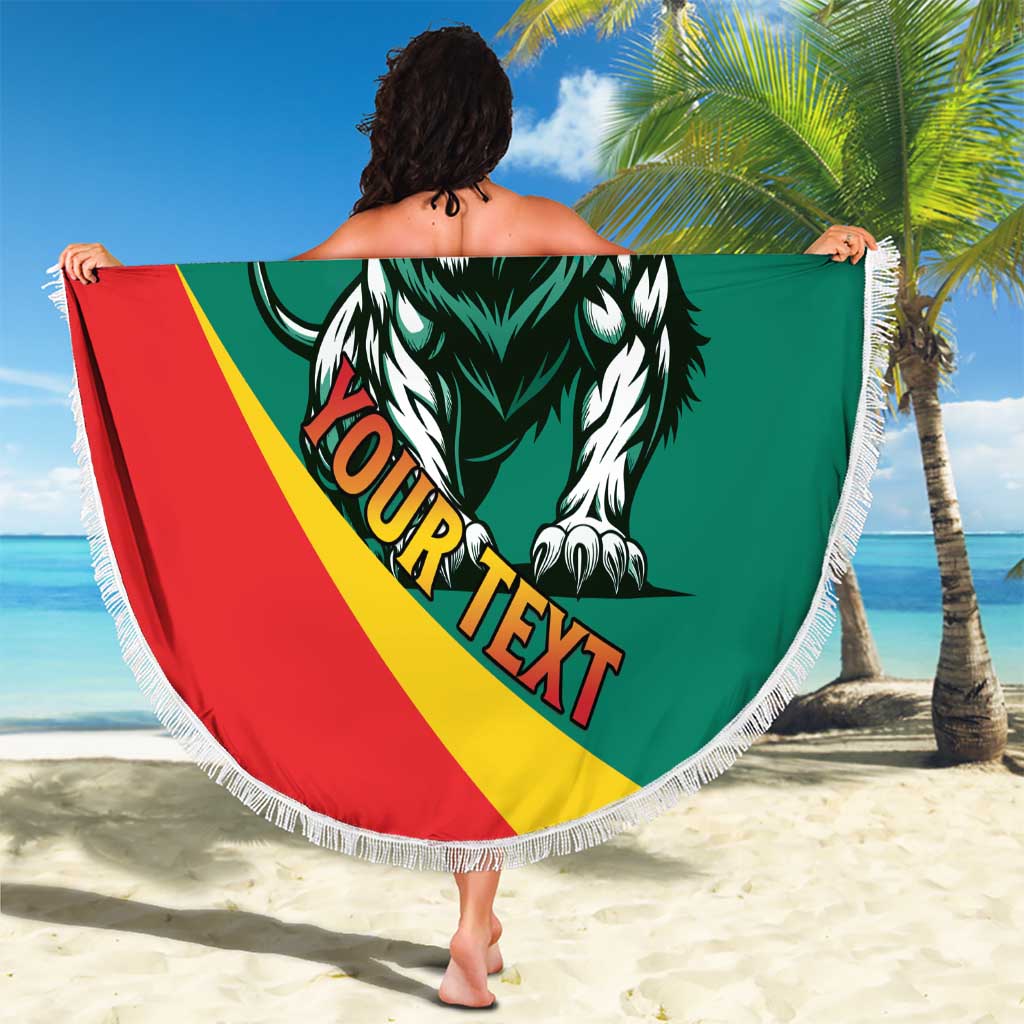 Personalised Happy Cameroon National Day Beach Blanket May 20 Cameroun