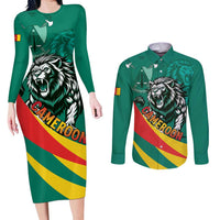 Personalised Happy Cameroon National Day Couples Matching Long Sleeve Bodycon Dress and Long Sleeve Button Shirt May 20 Cameroun