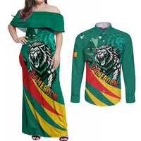 Personalised Happy Cameroon National Day Couples Matching Off Shoulder Maxi Dress and Long Sleeve Button Shirt May 20 Cameroun