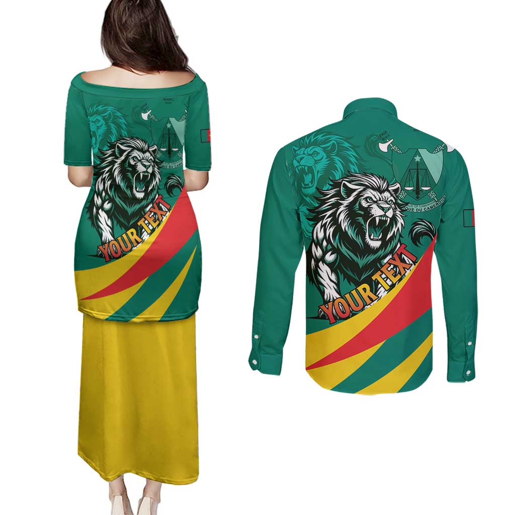 Personalised Happy Cameroon National Day Couples Matching Puletasi and Long Sleeve Button Shirt May 20 Cameroun