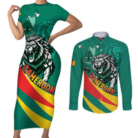 Personalised Happy Cameroon National Day Couples Matching Short Sleeve Bodycon Dress and Long Sleeve Button Shirt May 20 Cameroun