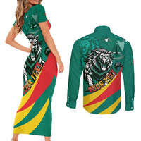 Personalised Happy Cameroon National Day Couples Matching Short Sleeve Bodycon Dress and Long Sleeve Button Shirt May 20 Cameroun