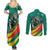 Personalised Happy Cameroon National Day Couples Matching Summer Maxi Dress and Long Sleeve Button Shirt May 20 Cameroun