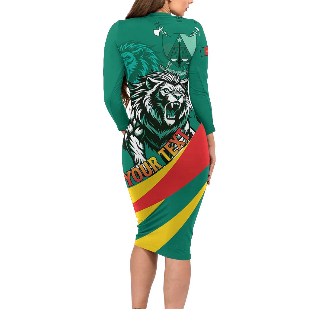 Personalised Happy Cameroon National Day Family Matching Long Sleeve Bodycon Dress and Hawaiian Shirt May 20 Cameroun
