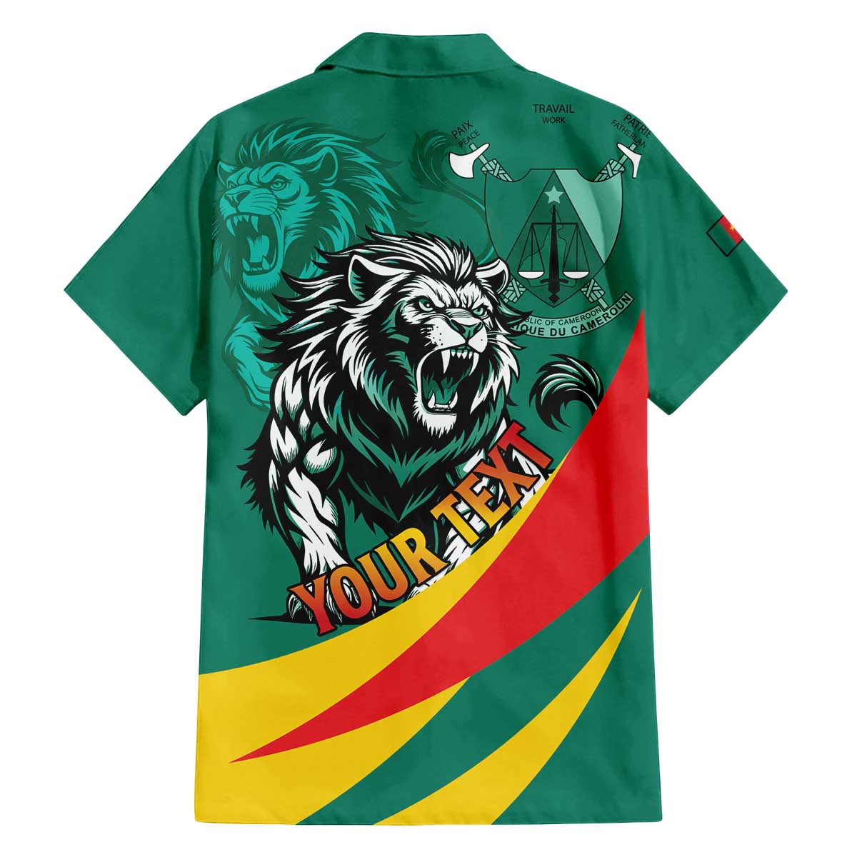 Personalised Happy Cameroon National Day Family Matching Off The Shoulder Long Sleeve Dress and Hawaiian Shirt May 20 Cameroun