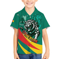 Personalised Happy Cameroon National Day Family Matching Off The Shoulder Long Sleeve Dress and Hawaiian Shirt May 20 Cameroun