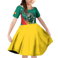 Personalised Happy Cameroon National Day Family Matching Off Shoulder Short Dress and Hawaiian Shirt May 20 Cameroun