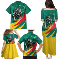 Personalised Happy Cameroon National Day Family Matching Puletasi and Hawaiian Shirt May 20 Cameroun