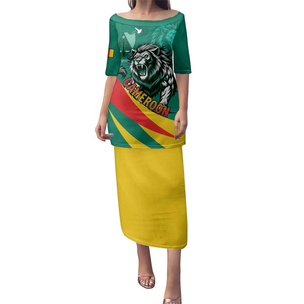 Personalised Happy Cameroon National Day Family Matching Puletasi and Hawaiian Shirt May 20 Cameroun