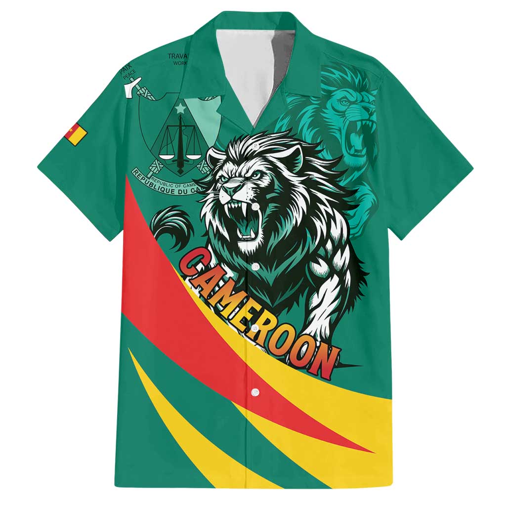 Personalised Happy Cameroon National Day Family Matching Short Sleeve Bodycon Dress and Hawaiian Shirt May 20 Cameroun