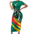 Personalised Happy Cameroon National Day Family Matching Short Sleeve Bodycon Dress and Hawaiian Shirt May 20 Cameroun
