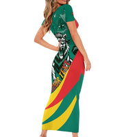 Personalised Happy Cameroon National Day Family Matching Short Sleeve Bodycon Dress and Hawaiian Shirt May 20 Cameroun