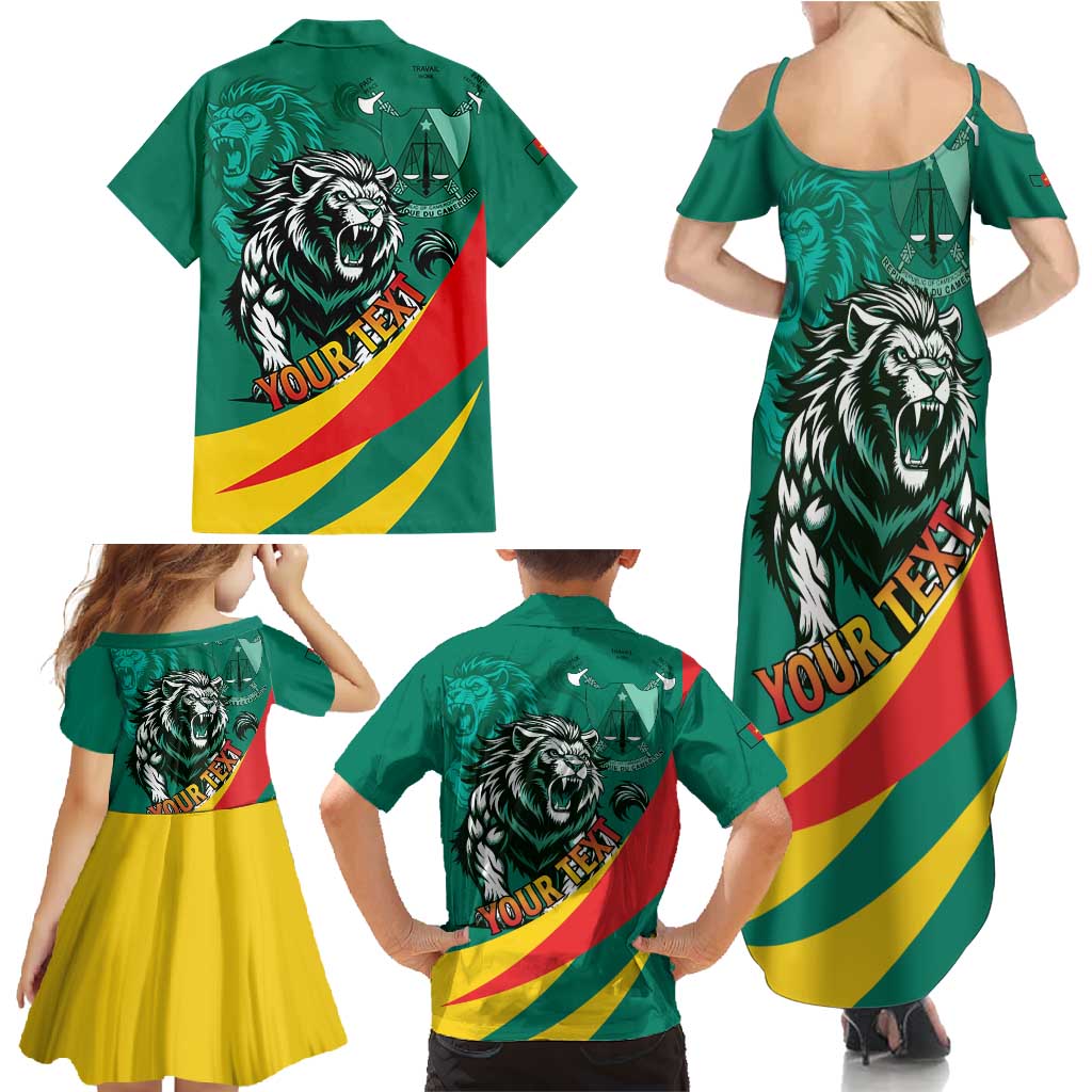 Personalised Happy Cameroon National Day Family Matching Summer Maxi Dress and Hawaiian Shirt May 20 Cameroun