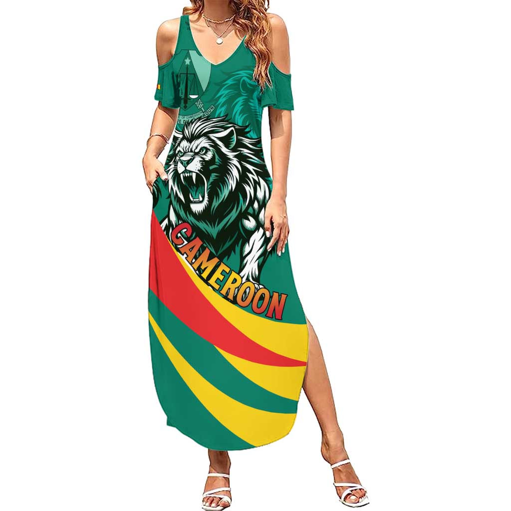 Personalised Happy Cameroon National Day Family Matching Summer Maxi Dress and Hawaiian Shirt May 20 Cameroun