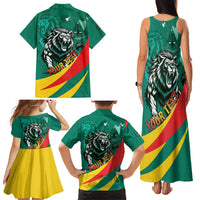 Personalised Happy Cameroon National Day Family Matching Tank Maxi Dress and Hawaiian Shirt May 20 Cameroun