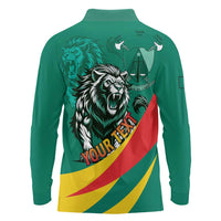 Personalised Happy Cameroon National Day Long Sleeve Polo Shirt May 20 Cameroun