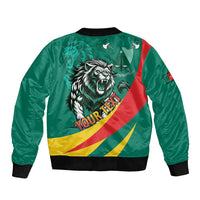 Personalised Happy Cameroon National Day Sleeve Zip Bomber Jacket May 20 Cameroun
