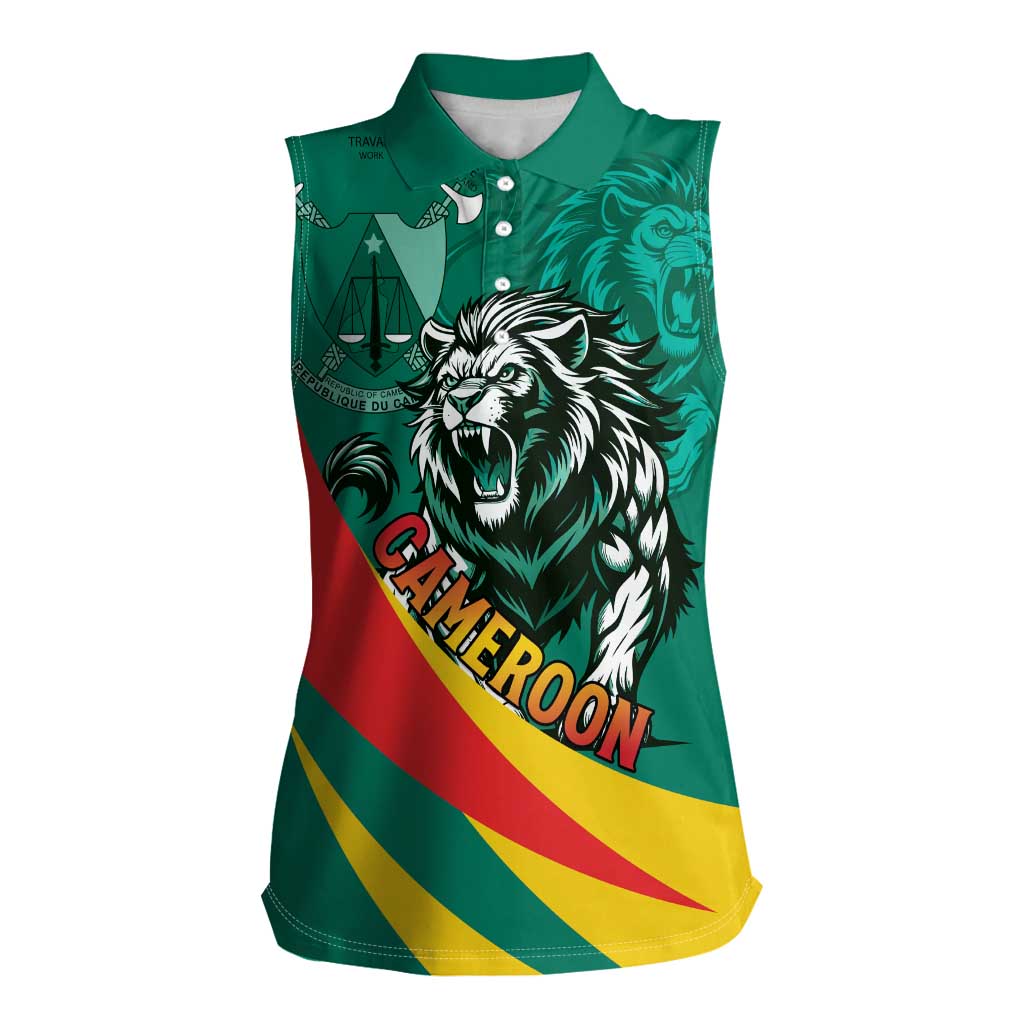 Personalised Happy Cameroon National Day Women Sleeveless Polo Shirt May 20 Cameroun