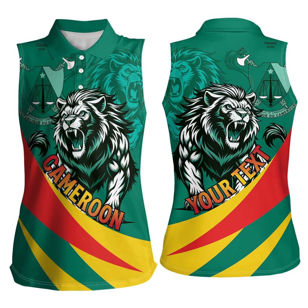 Personalised Happy Cameroon National Day Women Sleeveless Polo Shirt May 20 Cameroun