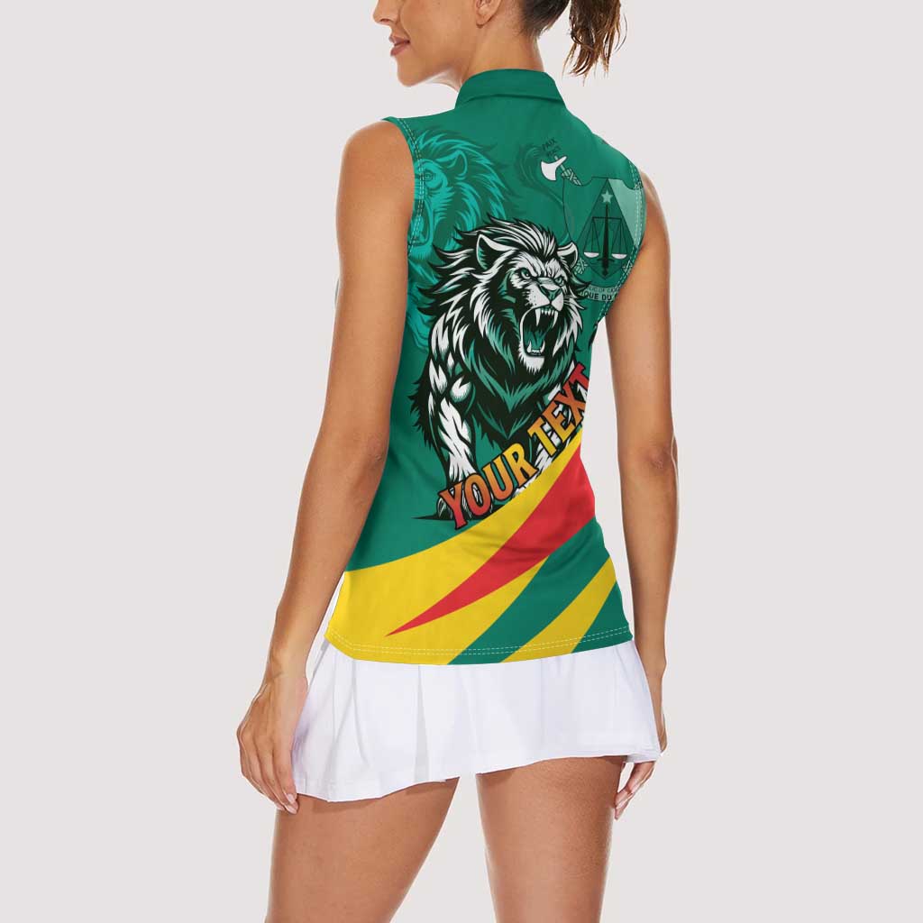 Personalised Happy Cameroon National Day Women Sleeveless Polo Shirt May 20 Cameroun