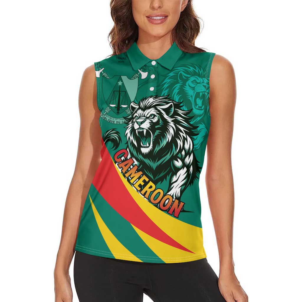 Personalised Happy Cameroon National Day Women Sleeveless Polo Shirt May 20 Cameroun