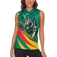 Personalised Happy Cameroon National Day Women Sleeveless Polo Shirt May 20 Cameroun