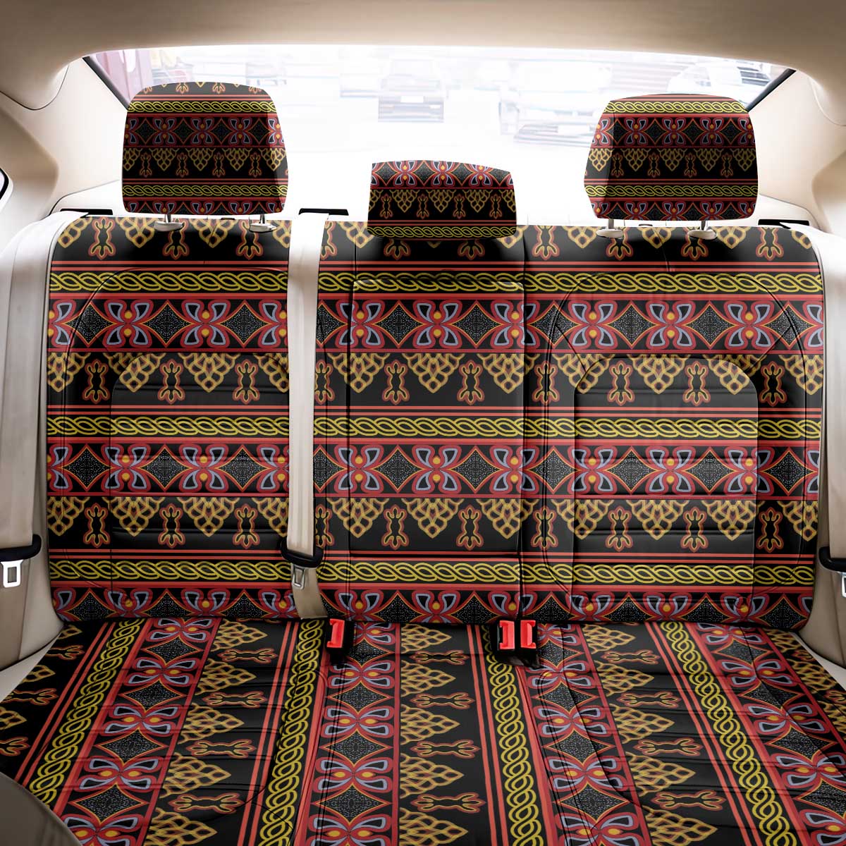 Cameroon Traditional Toghu Pattern Back Car Seat Cover