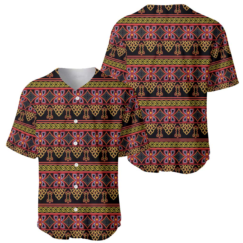 Cameroon Traditional Toghu Pattern Baseball Jersey