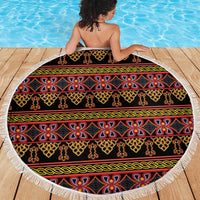 Cameroon Traditional Toghu Pattern Beach Blanket