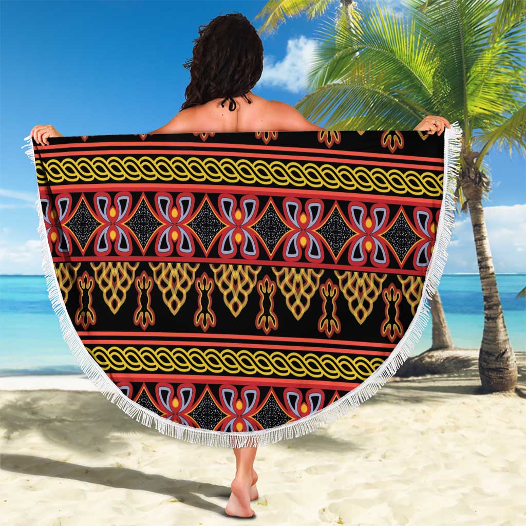 Cameroon Traditional Toghu Pattern Beach Blanket