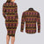 Cameroon Traditional Toghu Pattern Couples Matching Long Sleeve Bodycon Dress and Long Sleeve Button Shirt