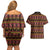 Cameroon Traditional Toghu Pattern Couples Matching Off Shoulder Short Dress and Hawaiian Shirt