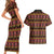 Cameroon Traditional Toghu Pattern Couples Matching Short Sleeve Bodycon Dress and Hawaiian Shirt