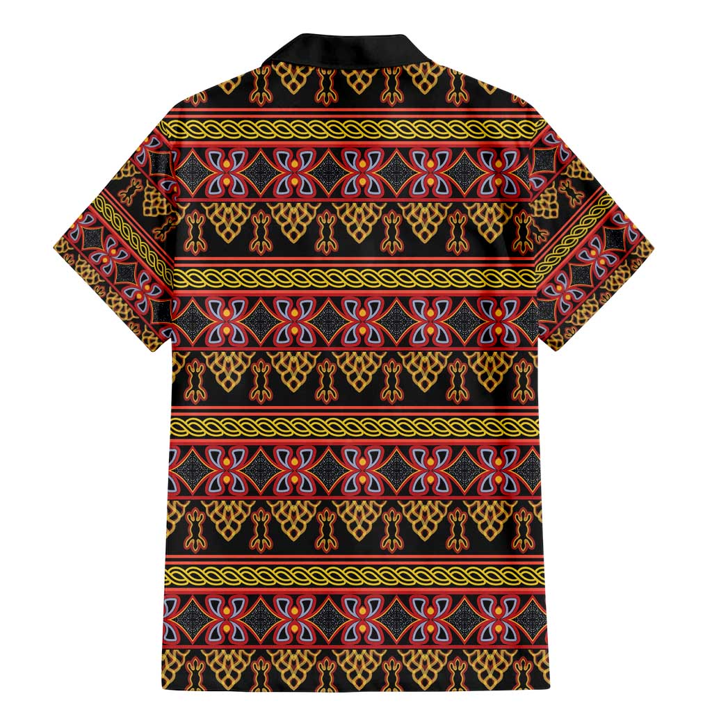 Cameroon Traditional Toghu Pattern Family Matching Mermaid Dress and Hawaiian Shirt