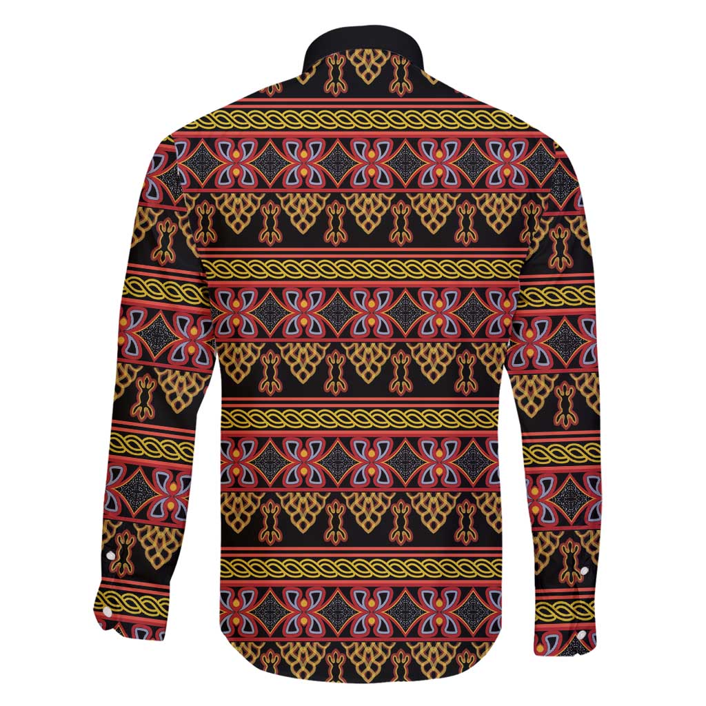 Cameroon Traditional Toghu Pattern Family Matching Mermaid Dress and Hawaiian Shirt