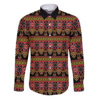 Cameroon Traditional Toghu Pattern Family Matching Puletasi and Hawaiian Shirt